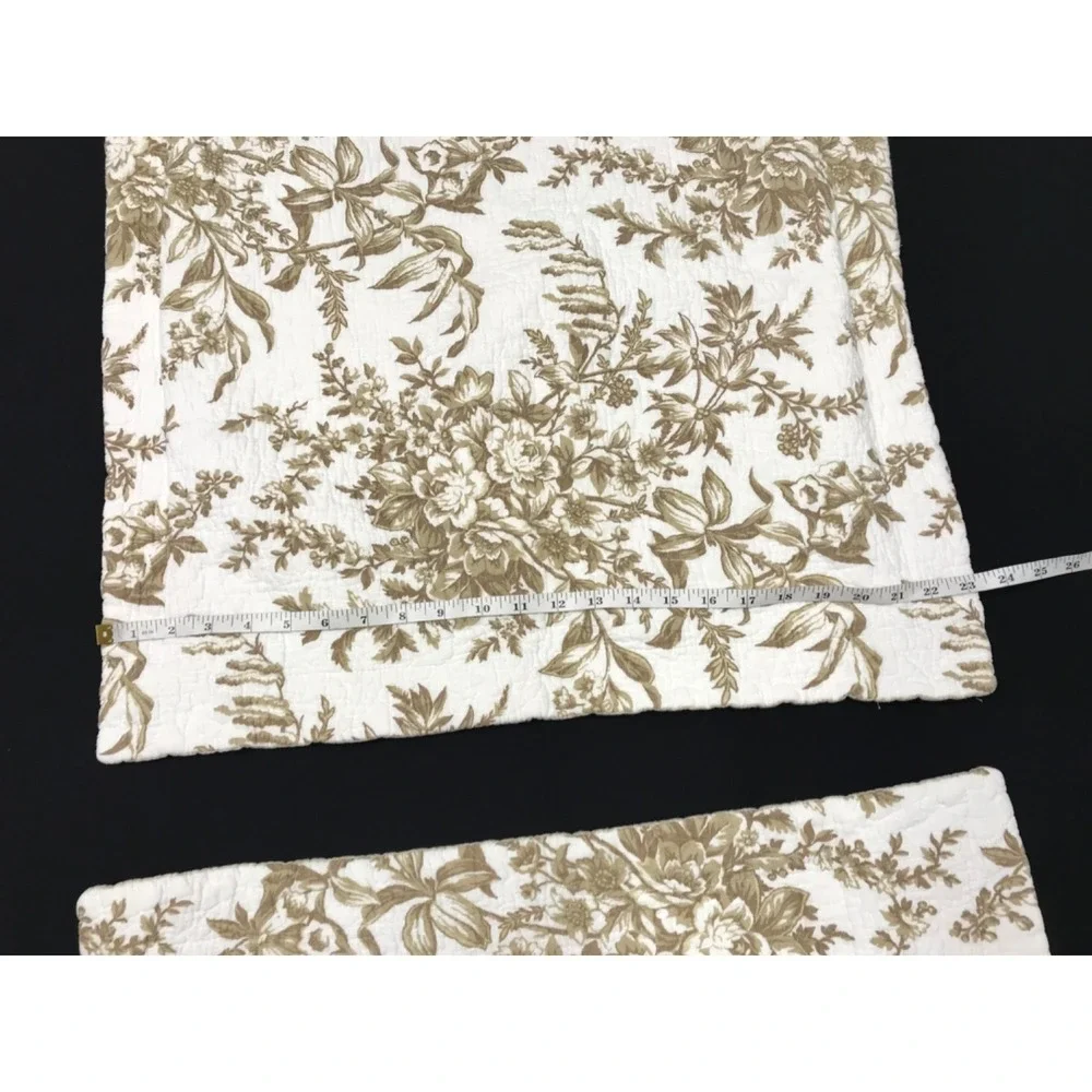 Laura Ashley 2 Pillow Shams Quilted Floral Cottage Shabby 100% Cotton 21x27